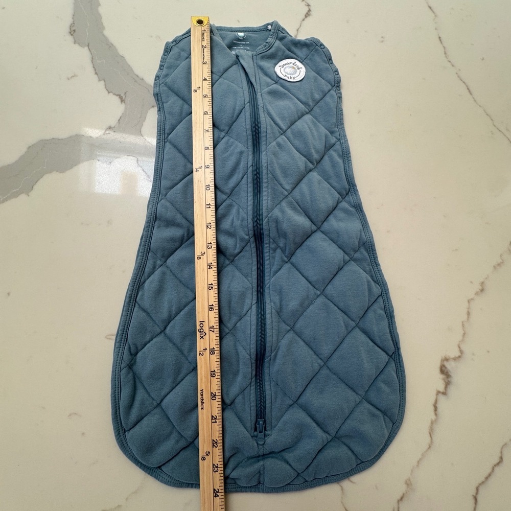 Dreamland Baby Weighted Sleep Sack Swaddle 0-6M Blue Quilted Cotton LADX531 - Picture 2 of 14